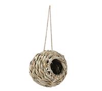 ShanLily Hanging Hand Woven Bird Nest for Outside Garden Patio, Bird Nest House,Spherical Round Mouth Bird Nests Bird Cage for Bird Lovers