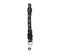 ShanLily Moon Star Pattern Pet Collar with Bell - Adjustable Detachable Safety Buckle Collar for Kitten & Puppy(Black)