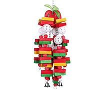 ShanLily Wooden Bird Supplies Grey Bird Biting Toy Bird Toy Fruit String Big String