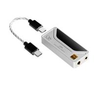 SHANLING UA4 Headphone Amplifier, Portable USB DAC AMP, Support MQA 16X, 768kHz DSD512, High Driving Power for Android/iOS/Mac/Windows, Dongle Volume Control, 3.5/4.4mm up to 237mW@32Ω Output (Silver)