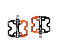 shanmashi CA110 Black Orange Mountain MTB Bike Pedals 9/16 Inch Road Bicycle Parallel Pedal Ultra-Light Aluminum Alloy Bearing Cycling Flat BMX Pedal