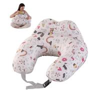 SHANNA Baby Nursing Pillow for Breastfeeding: 100% Cotton Pregnancy Pillow with Adjustable Waist Strap Baby Breast Feeding Pillow Soft and Comfortable Machine-Washable for Newborn(Rainbow Donut)