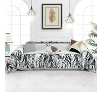 SHANNA Feather Sofa Cover for 2 3 4 Seater, Chenille Soft Slipcover for Corner Sofa, All-Season Protection Couch Cover for Dog, Couch Protector Loveseat Futon Cover L Shaped Sofa Cover with Tassel