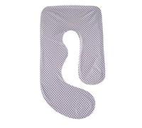 SHANNA Maternity Pillow Case, J Shape Pregnancy Pillow Case, Machine Washable Replacement Cover (Gray Stars)