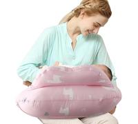 SHANNA Nursing Pillow Bottle Feeding Breastfeeding Pillow, Multifunctional Nursing Pillow with 100% Cotton Romvable Washable Cover Adjustable Waist Strap Support, Gifts for Pregnancy(Pink Bear)