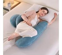 SHANNA Wedge Pregnancy Pillow for Sleeping, Maternity Body Support Pillow for Back, Hips, Belly, Legs, Adjustable Soft Comfort Pregnancy Pillow, Removable Pillow Cover(Blue)