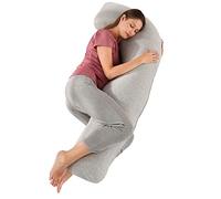 SHANNA Pregnancy Pillow for Sleeping, J Shaped Full Body Pillow Pregnancy Pillows, Maternity Pillow Support for Back, Hips, Legs for Pregnant Women, With Washable Cover (Gray)
