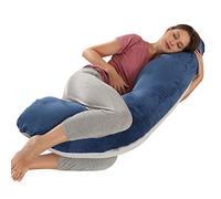 SHANNA Pregnancy Pillow for Sleeping, J Shaped Full Body Pillow Pregnancy Pillows, Maternity Pillow Support for Back, Hips, Legs for Pregnant Women, With Washable Cover (Blue Gray)