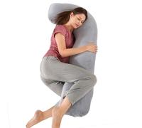 SHANNA Pregnancy Pillow for Sleeping, J Shaped Full Body Pillow Pregnancy Pillows, Maternity Pillow Support for Back, Hips, Legs for Pregnant Women, With Washable Cover (Dark Grey)