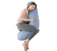 SHANNA Pregnancy Pillow for Sleeping, J Shaped Full Body Pillow Pregnancy Pillows, Maternity Pillow Support for Back, Hips, Legs for Pregnant Women, With Washable Cover (Cooling Blue)