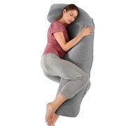 SHANNA Pregnancy Pillow for Sleeping, J Shaped Full Body Pillow Pregnancy Pillows, Maternity Pillow Support for Back, Hips, Legs for Pregnant Women, With Washable Cover (Dark Grey)