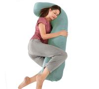 SHANNA Pregnancy Pillow for Sleeping, J Shaped Full Body Pillow Pregnancy Pillows, Maternity Pillow Support for Back, Hips, Legs for Pregnant Women, With Washable Cover (Green)