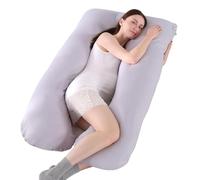 SHANNA Pregnancy Pillow for Sleeping, U Shaped Full Body Pillow Pregnancy Pillows, Maternity Pillow Support for Back, Hips, Legs for Pregnant Women, With Washable Cover (Cotton Grey)