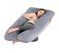 SHANNA Pregnancy Pillow for Sleeping, U Shaped Full Body Pillow Pregnancy Pillows, Maternity Pillow Support for Back, Hips, Legs for Pregnant Women, With Washable Cover (Velvet Grey)