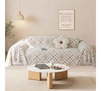 SHANNA Sofa Cover for 3 Seater, Chenille AB Sided Slipcover for Corner Sofa, All-Season Protection Couch Cover for Dogs, Couch Protector Loveseat Covers Futon Cover L Shaped Sofa Cover with Tassel