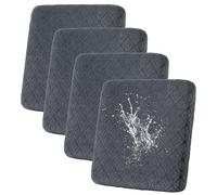 SHANNA Sofa Seat Cushion Slipcovers: 4Pcs Modern Jacquard Couch Cushion Cover Waterproof Patio Cushions Removable Couch Cushion Slipcovers Suitable for Armchair, Sofa Seat Slipcover (Dark Gray)