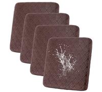 SHANNA Sofa Seat Cushion Slipcovers: 4Pcs Modern Printed Couch Cushion Cover Waterproof Patio Cushions Super Soft Solid Color Couch Cushion Slipcovers,for Sofa Pets (Coffee Brown)