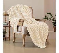 SHANNA Soft Warm Rabbit Plush Fleece Blankets Lightweight 540 GSM Reversible Throws for Sofa Large Fluffy Versatile Blanket Bed Throw for Bedroom, Couch, Travel, Kids, Camping (Apricot, 130 * 160cm)