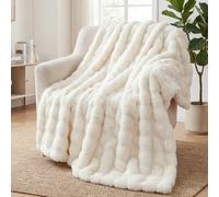 SHANNA Soft Warm Rabbit Plush Fleece Blankets Thick 1000 GSM Throws for Sofa Large Fluffy Versatile Blanket Bed Throw for Bedroom, Couch, Travel, Kids, Camping (White, 180 * 230cm)