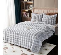 SHANNA Soft Warm Rabbit Plush Fleece Blankets Thick 1000 GSM Throws for Sofa Large Fluffy Versatile Blanket Bed Throw for Bedroom, Couch, Travel, Kids, Camping (Light Grey, 180 * 230cm)