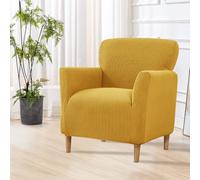 SHANNA Stretch Banquet Chair Covers: 1Piece Mid Century Luxury Knitted Armchair Slipcovers Waterproof Soft Arm Chair Cover,for Living Room Bedroom (Lemon Yellow)
