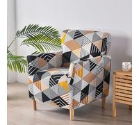SHANNA Stretch Banquet Chair Covers: 1Piece Mid Century Luxury Printing Armchair Slipcovers Waterproof Armchair Couch Covers with Foam Rods Arm Chair Cover,for Living Room Bedroom (E-Jacquard)