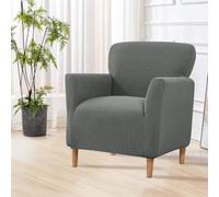 SHANNA Stretch Banquet Chair Covers: 1Piece Modern Luxury Knitted Armchair Slipcovers Super Soft Non-slip Solid Color Arm Chair Cover for Living Room (A-Beige)