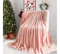 SHANNA Super Soft Warm Milk Velvet Cozy Bubbles 450 GSM Blankets Throws for Sofa Large Fluffy Versatile Blanket Bed Throw for Bedroom, Couch, Travel, Car, Camping (Pink, 100 * 160cm)