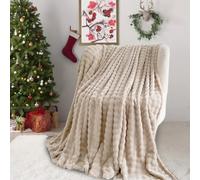 SHANNA Super Soft Warm Milk Velvet Cozy Bubbles 450 GSM Blankets Throws for Sofa Large Fluffy Versatile Blanket Bed Throw for Bedroom, Couch, Travel, Car, Camping (Camel, 180 * 230cm)