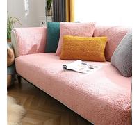 SHANNA Thick Lamb Faux Sofa Cover 1 2 3 4 Seater, New Universal Non-Slip Corner Sofa Cover L Shape Super Soft Dust-Proof Sofa Slipcovers for Living Room(Pink, 70 * 180cm Seat Cover)