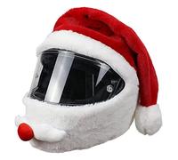 Shannan Motorbike Helmet Funny,Christmas Hat Motorcycle Helmet Santa Claus,Funny Cartoon Plush Helmet Protective, Furry Animal Full Face Motorcycle (Helmets Not Included)