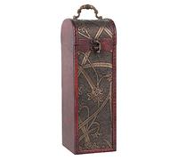SHANNOER Wooden Wine Box Gift Box Bottle Wood Storage Holder Vintage Style for Single Bottle Wine Holder Retro 32.5x10.9x10.5 cm / 12.8x4.29x4.13 inch