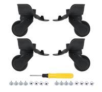 SHANOER 2 Pair Replacement Wheels for Luggage 360 Swivel Dual Suitcase Casters Roller Black (W041-2)