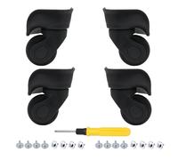 SHANOER 2 Pair Replacement Wheels for Luggage 360 Swivel Suitcase Casters Black (W041)