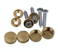 SHANOER 8 Pcs 10mm Dia Brass Mirror Screws with Decorative Cap Cover Nut,Golden Finish (12mm) Cap Diameter 9.3mm