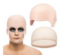 SHANPIN Bald Caps Makeup Latex Bald Head Wig Caps Cosplay Costume for Adults, for Theme Party Decorations Supplies.