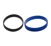 shanpu 2X Fashion Silicone Rubber Elasticity Wristband Wrist Band Cuff Bracelet Bangle Black & Dark Blue