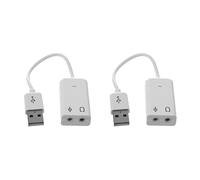 shanpu 3pcs 3.5mm Microphone Earphone Socket USB 2.0 Sound Card Speaker Audio Adapter White