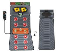 SHANRROW Full Body Massage Mat, Whole Body Vibration Shiatsu Massage Pad, for Back Neck Lumbar Leg Foot with Foot Massager,A