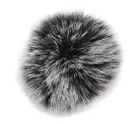 Shanrya Artificial Fur Lapel Mic Wind Muff, Comfortable Lavalier Microphones Windscreen Warm for Outdoor(Black and White)