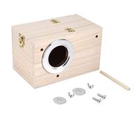 Shanrya Birds Breeding Box, Wooden Bird House Parakeet Nesting Box Wood Budgie Cockatiel Breeding Nesting Bird Aviary Cage Box Natural Wood Breeding Box for Small Lovebirds, Parrotlets, 12x12x19.5