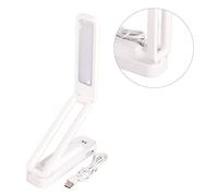 Shanrya Desk Lamp, Desk Lamp Remote Control Touch Dimming Function Foldable Portable for Home (947 White Wire Plug in Without Battery)