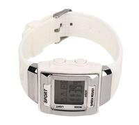 Shanrya Digital Sports Watch, 12 24 Hour System Waterproof Square Large Screen Electronic Sports Watch Student Daily Swimming Watch (White)