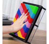Shanrya Handprint 3D Pin Art Board, Colorful Pins Educational Kids 3D Pin Art Board Amazing Sculptures for Home Play (Black Board)