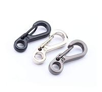 Shanrya Key Carabiner Clip, Spring Clips Hook Mini Black Resist Water Alloy for EDC Carabiner