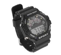 Shanrya Men's Electronic Watch, Rubber Strap 12 24 Hour System Sport Men's Outdoor Digital Watch (Black)