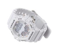 Shanrya Men's Electronic Watch, Rubber Strap 12 24 Hour System Sport Men's Outdoor Digital Watch (Grey)