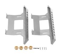 Shanrya Metal Side Pedal, Corrosion Resistant RC Foot Pedals Good Load Bearing with Brass Couplers for Axial SCX10II 90046 90047 90075(Silver)