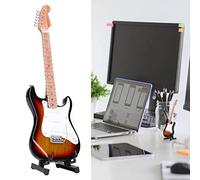 Shanrya Mini Guitar, Miniature Guitar, 18cm Length Hand Made Exquisite Details Mini Instrument Model Toy Guitar Small Guitar for Home Decoration Gifts