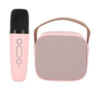 Shanrya Mini Karaoke Machine, Stable Transfer Mini Karaoke Speaker Pairing Long Battery Life with Wireless Microphone for Voice (Pink)